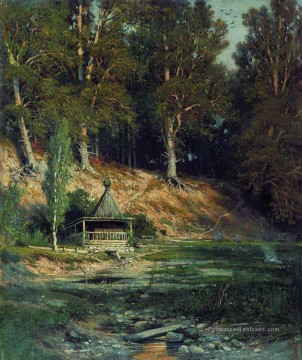 la chapelle dans la forêt 1893 paysage classique Ivan Ivanovitch arbres Peinture à l'huile